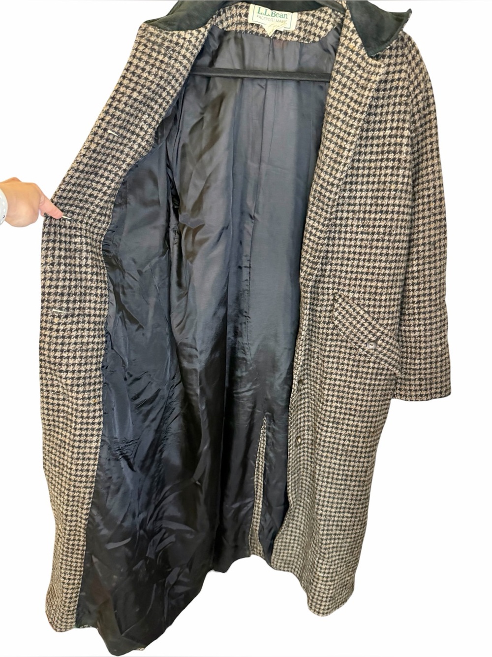 Vintage L.L. Bean Wool Houndstooth Jacket - Size SP - Picture 3 of 16